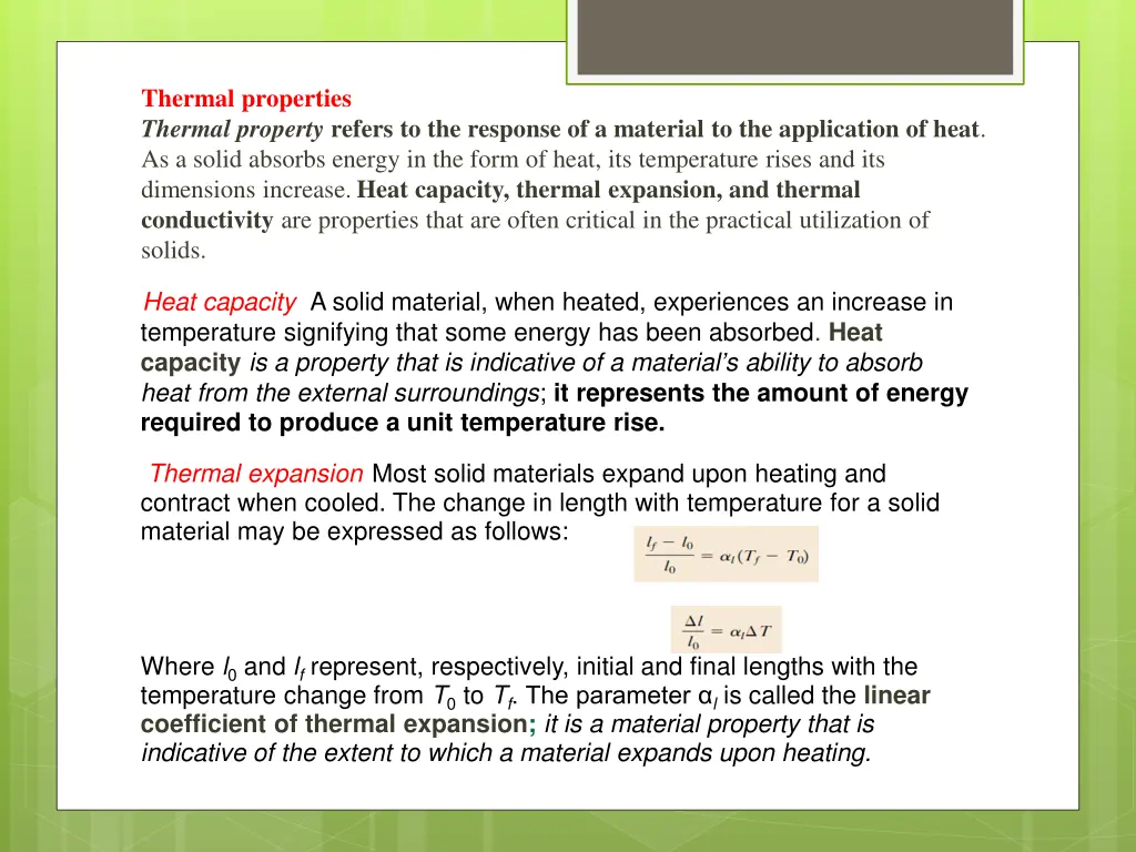 thermal properties thermal property refers