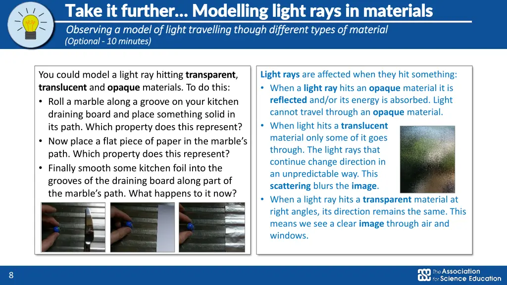 take it further modelling light rays in materials