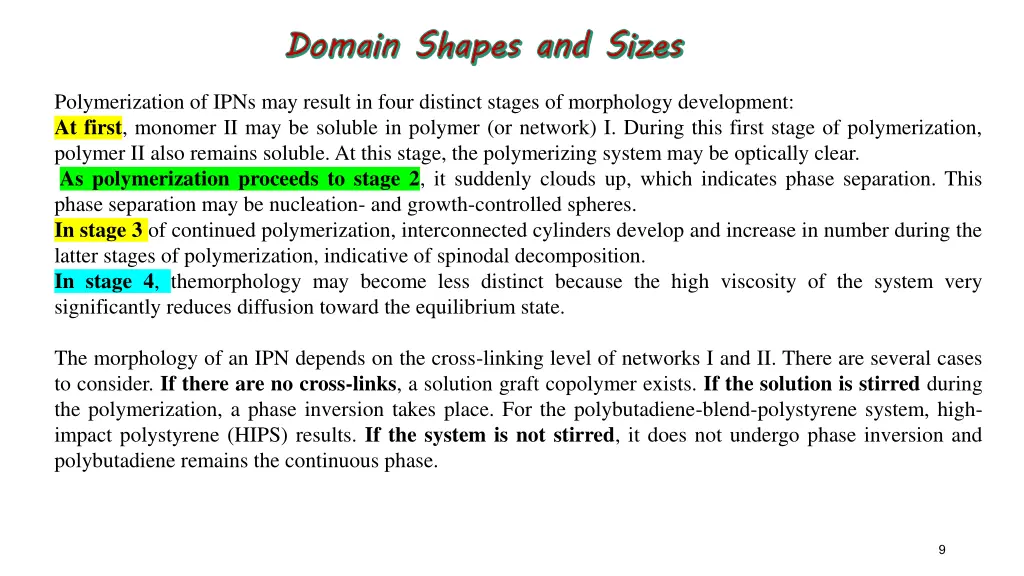 domain shapes and sizes