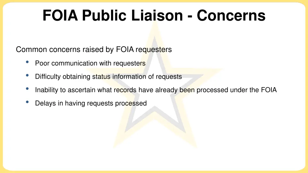 foia public liaison concerns