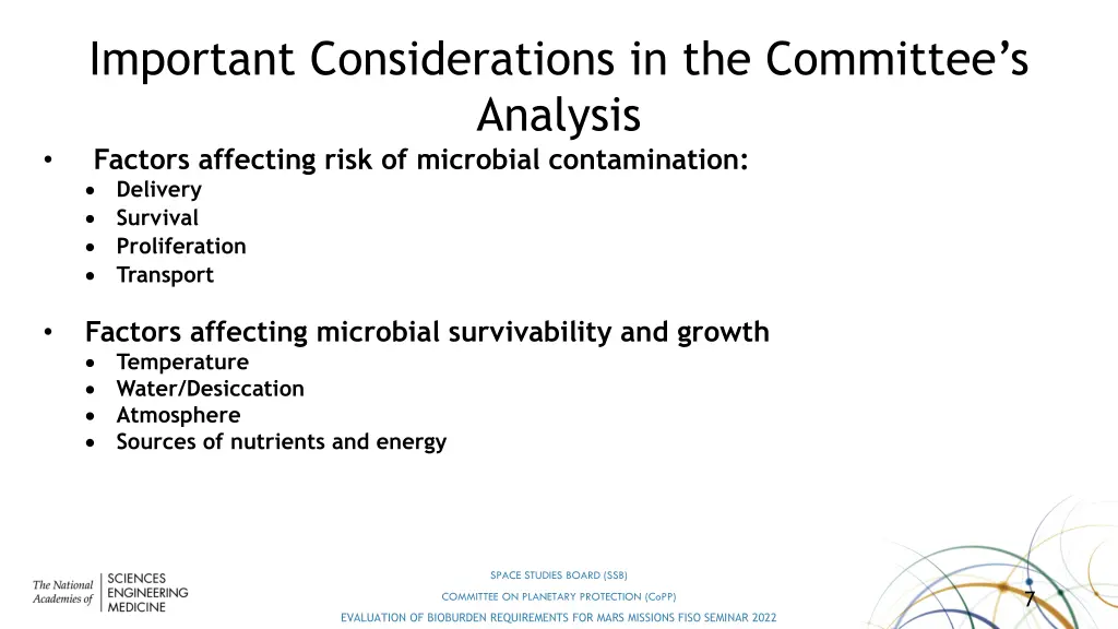important considerations in the committee 1