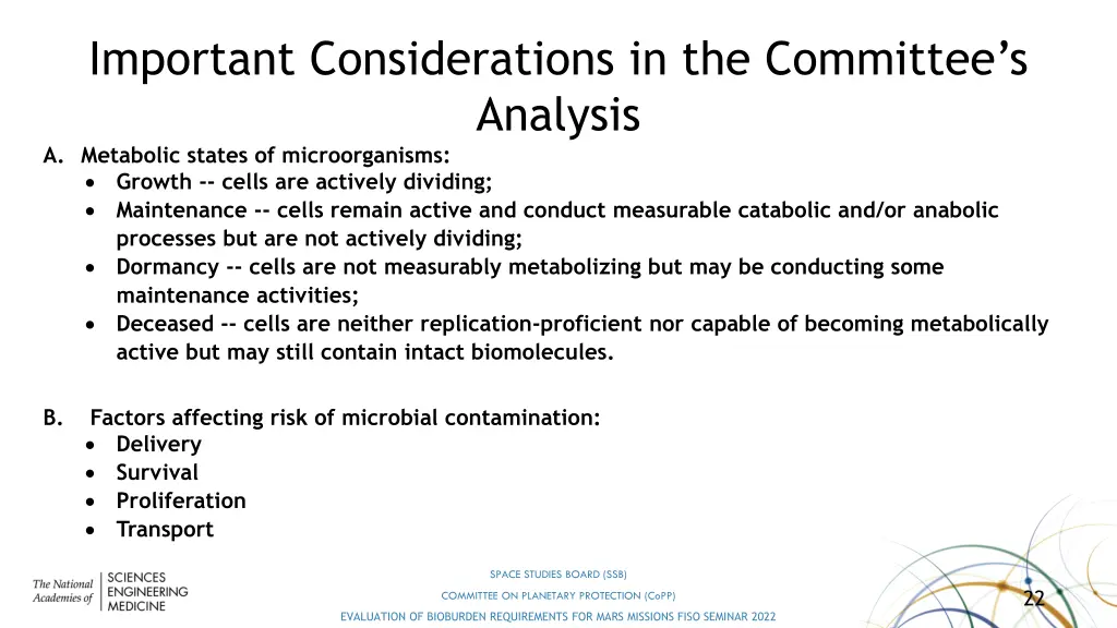 important considerations in the committee 3