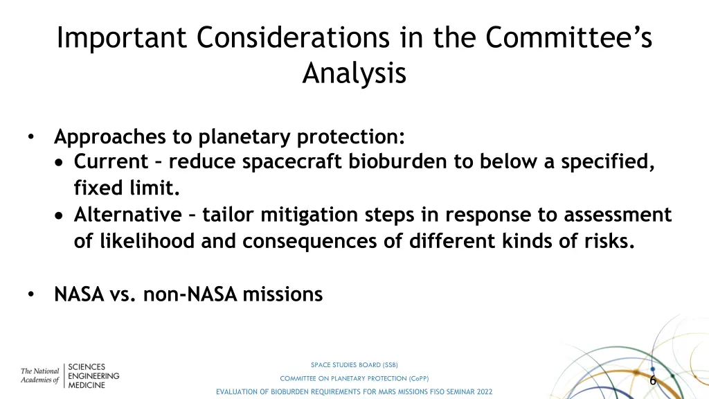 important considerations in the committee