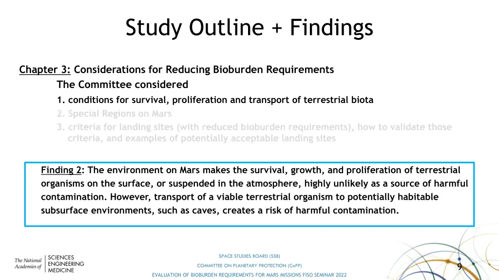 study outline findings 1
