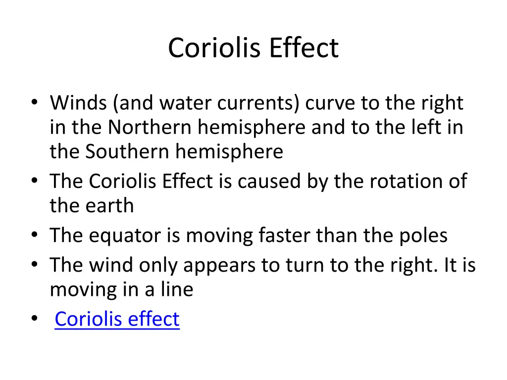 coriolis effect