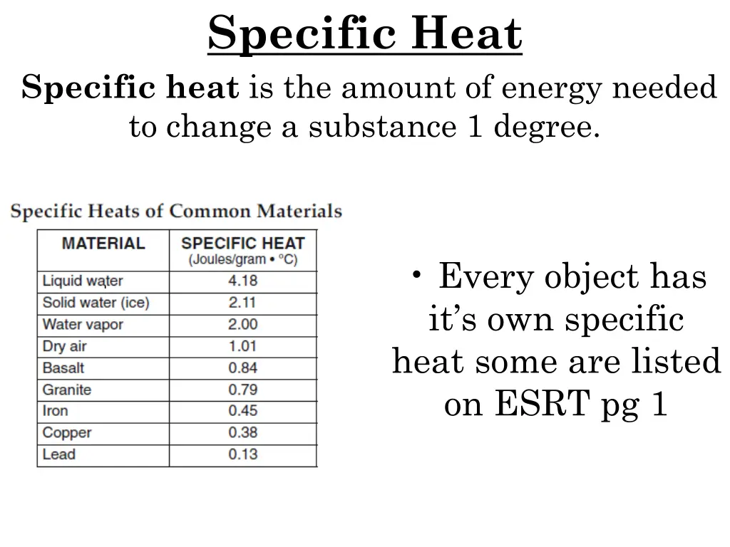 specific heat
