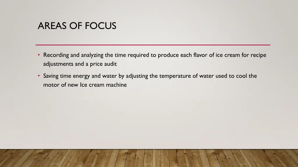 areas of focus