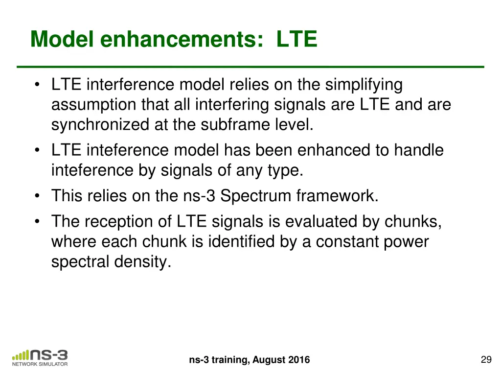 model enhancements lte
