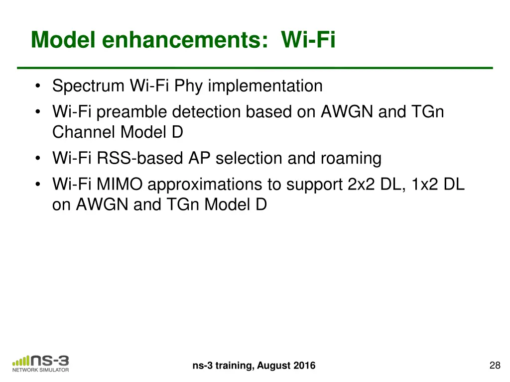 model enhancements wi fi