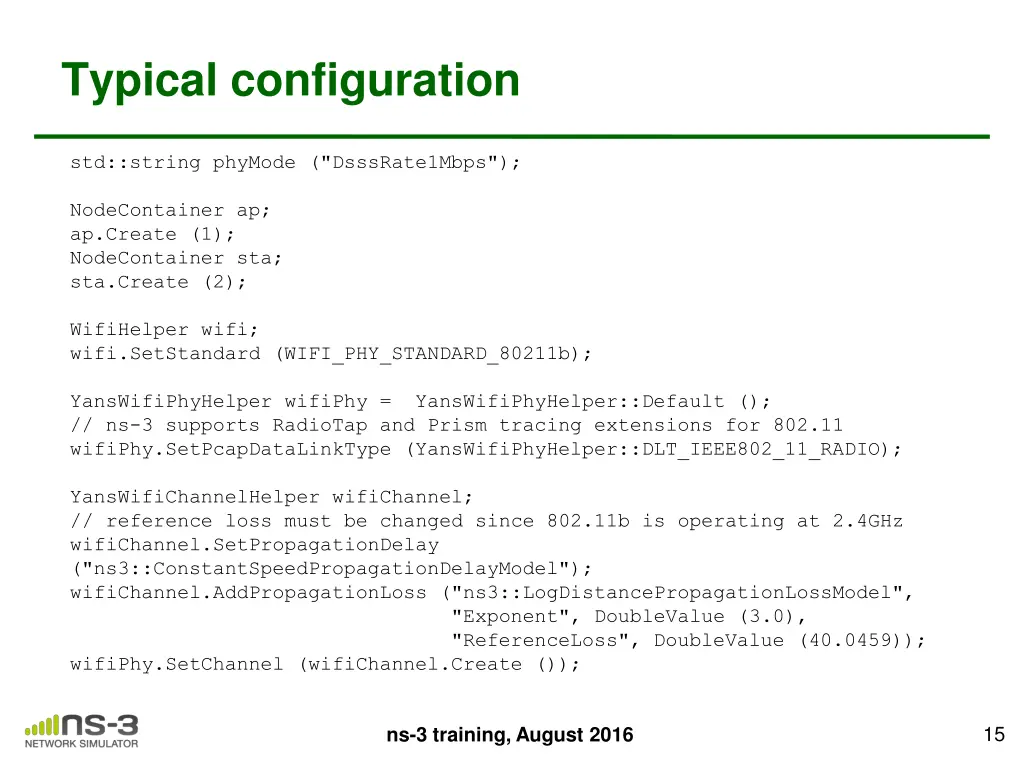 typical configuration