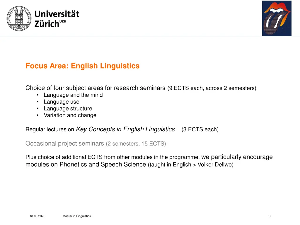 focus area english linguistics