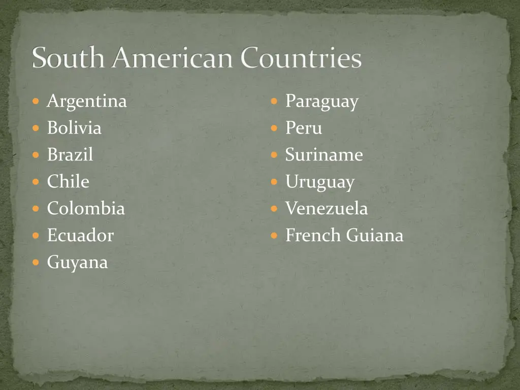 south american countries