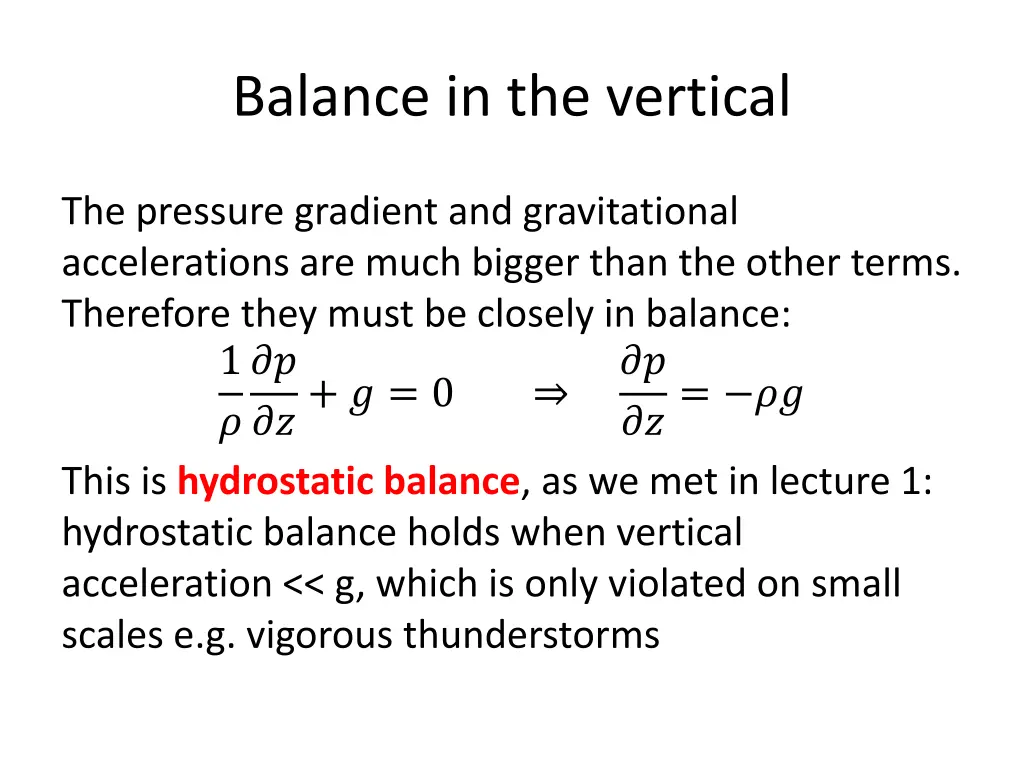 balance in the vertical