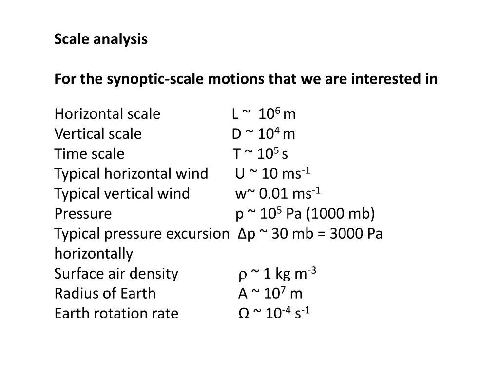 scale analysis