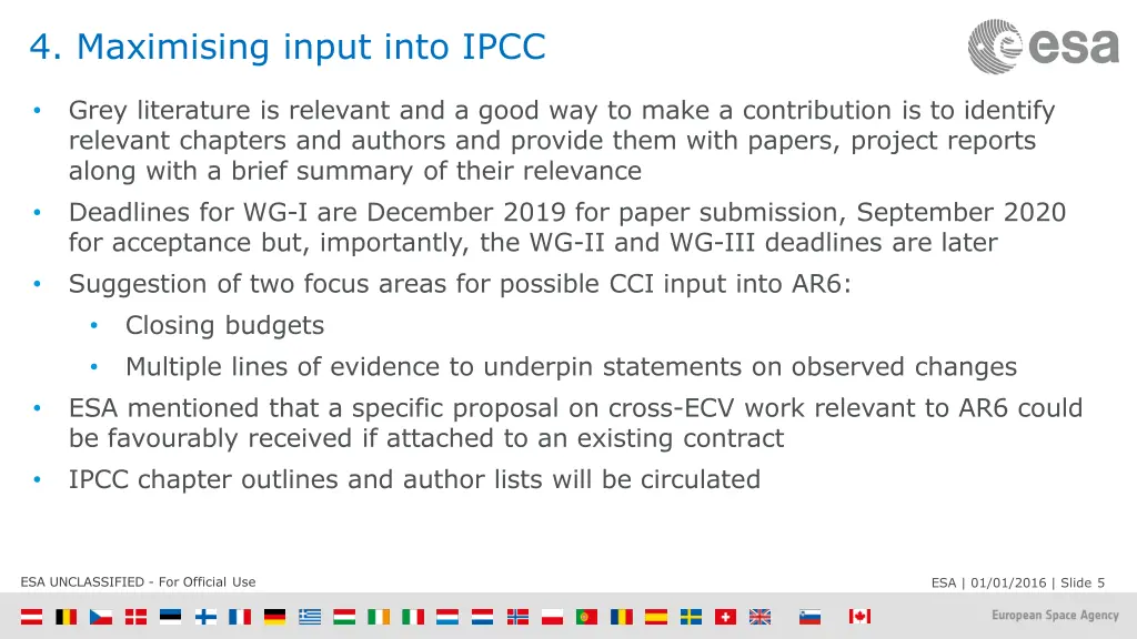 4 maximising input into ipcc