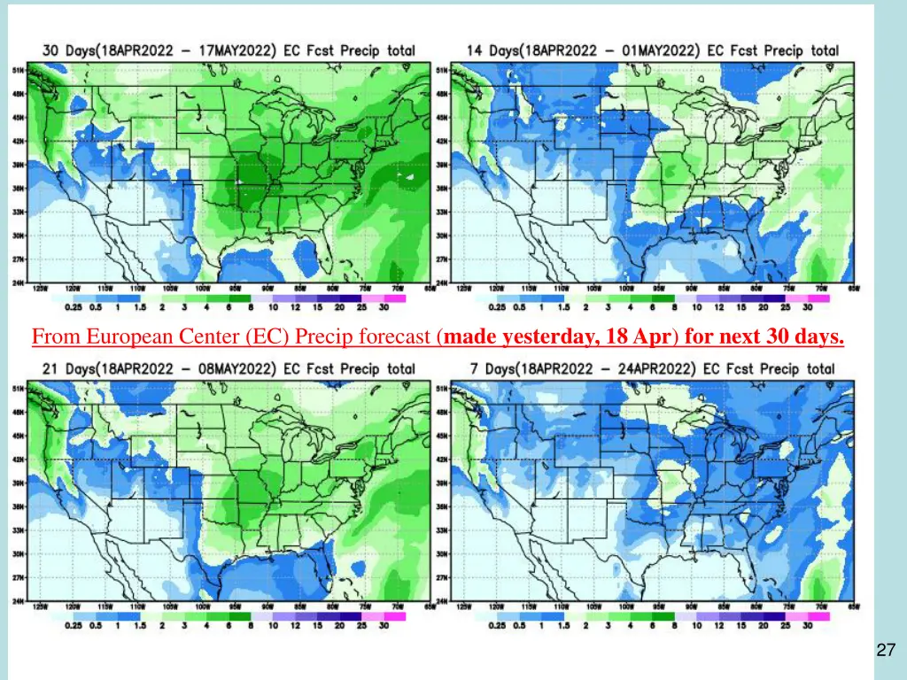 from european center ec precip forecast made