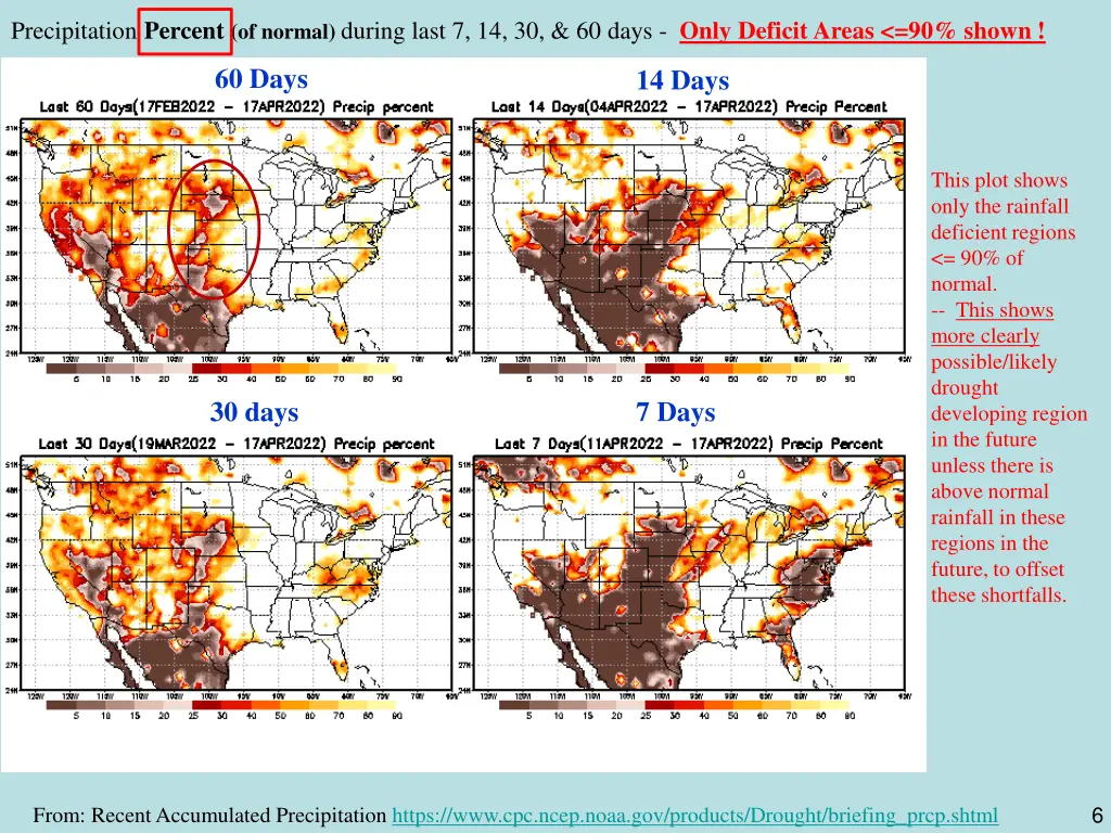 precipitation percent of normal during last