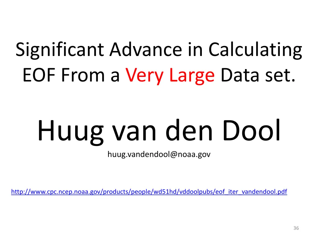 significant advance in calculating eof from