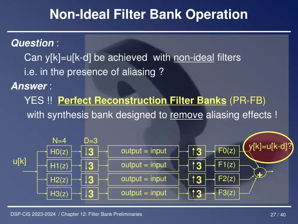 non ideal filter bank operation