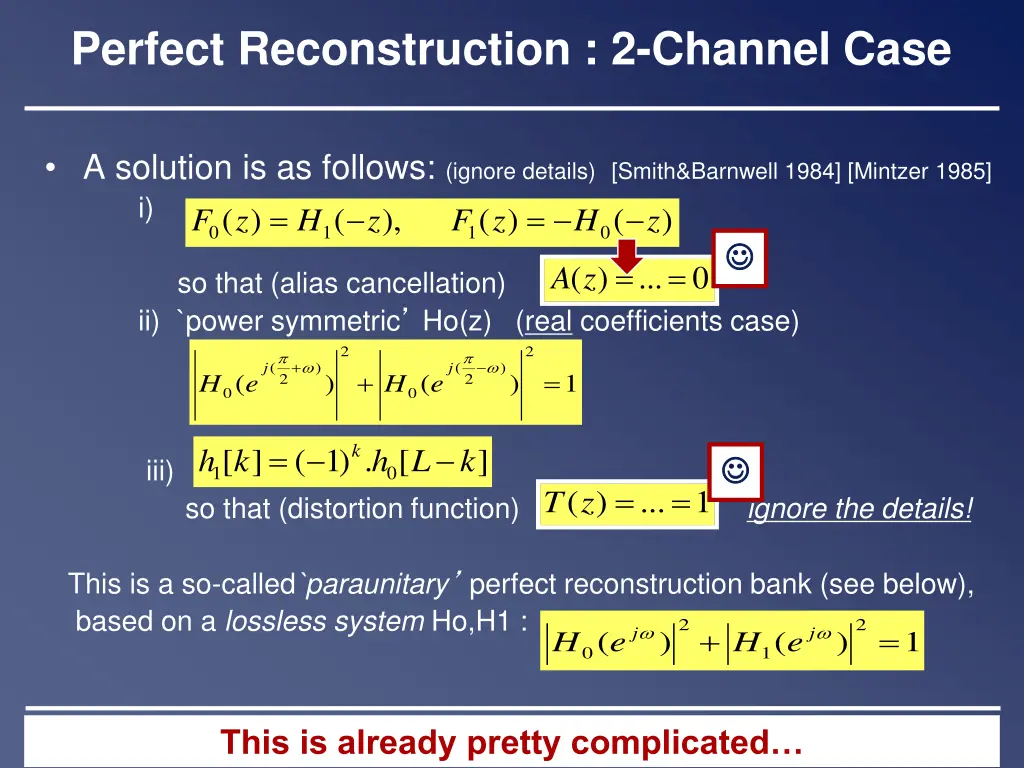 perfect reconstruction 2 channel case 2