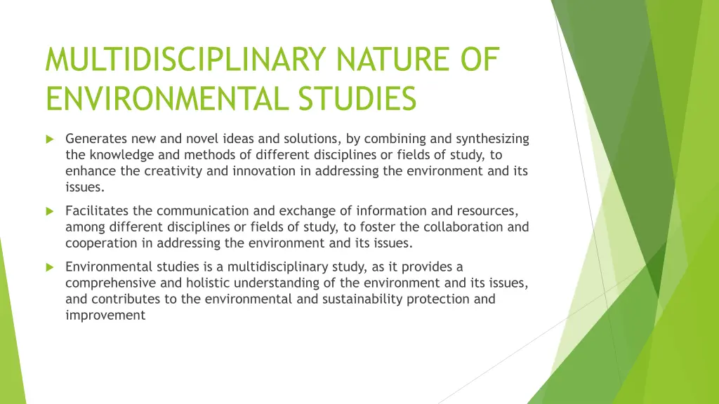 multidisciplinary nature of environmental studies 2