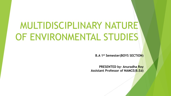 multidisciplinary nature of environmental studies