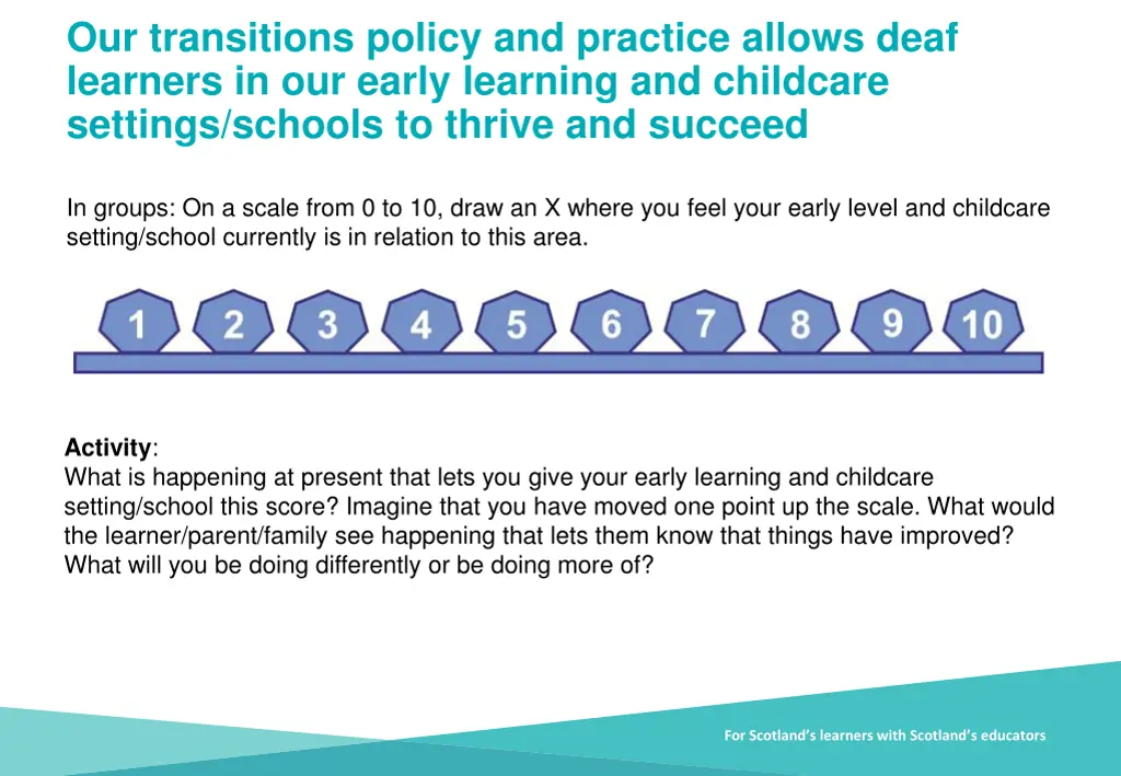 our transitions policy and practice allows deaf