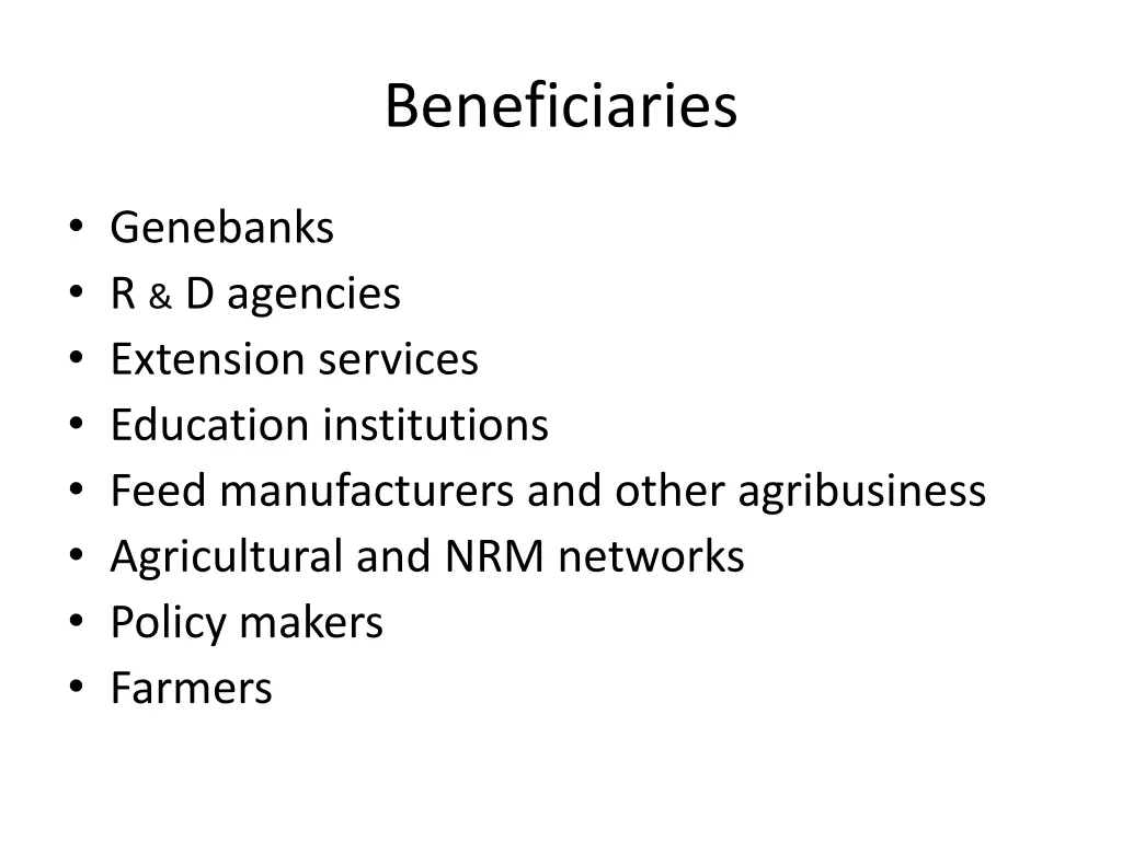 beneficiaries