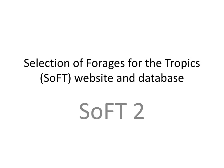 selection of forages for the tropics soft website