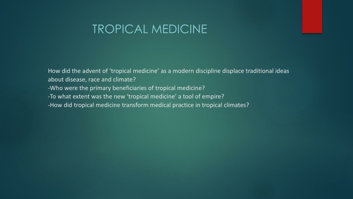 tropical medicine