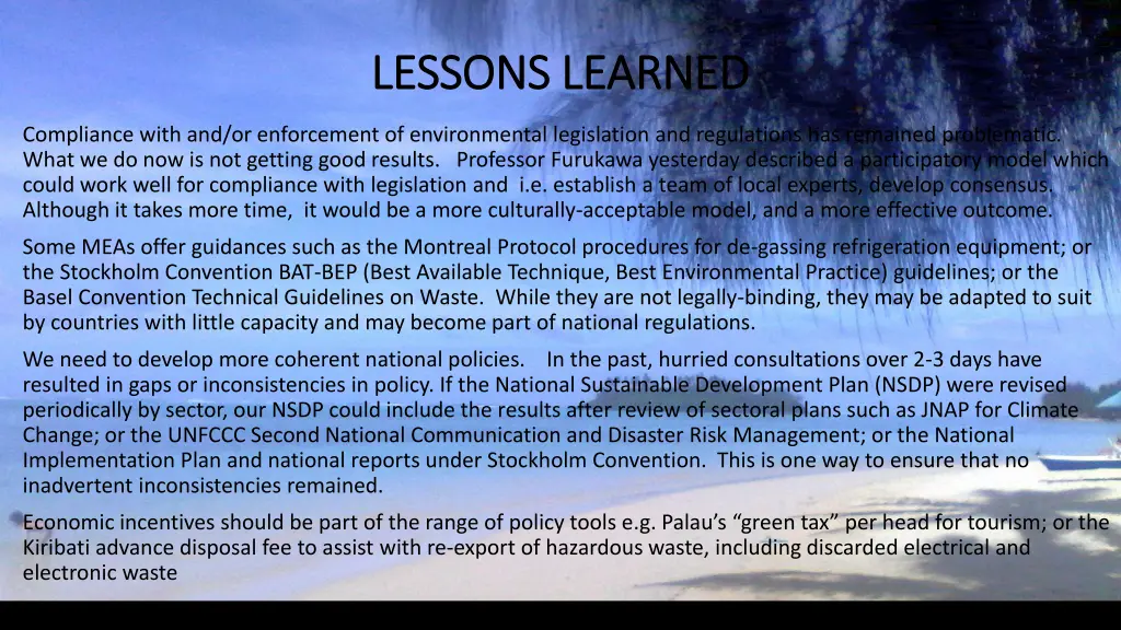lessons learned lessons learned