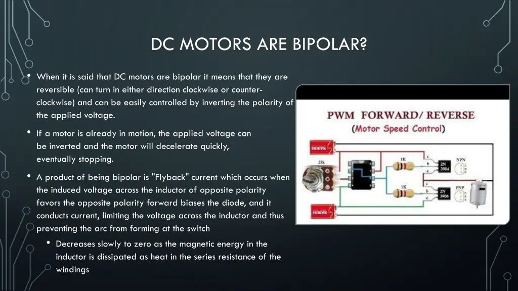 dc motors are bipolar