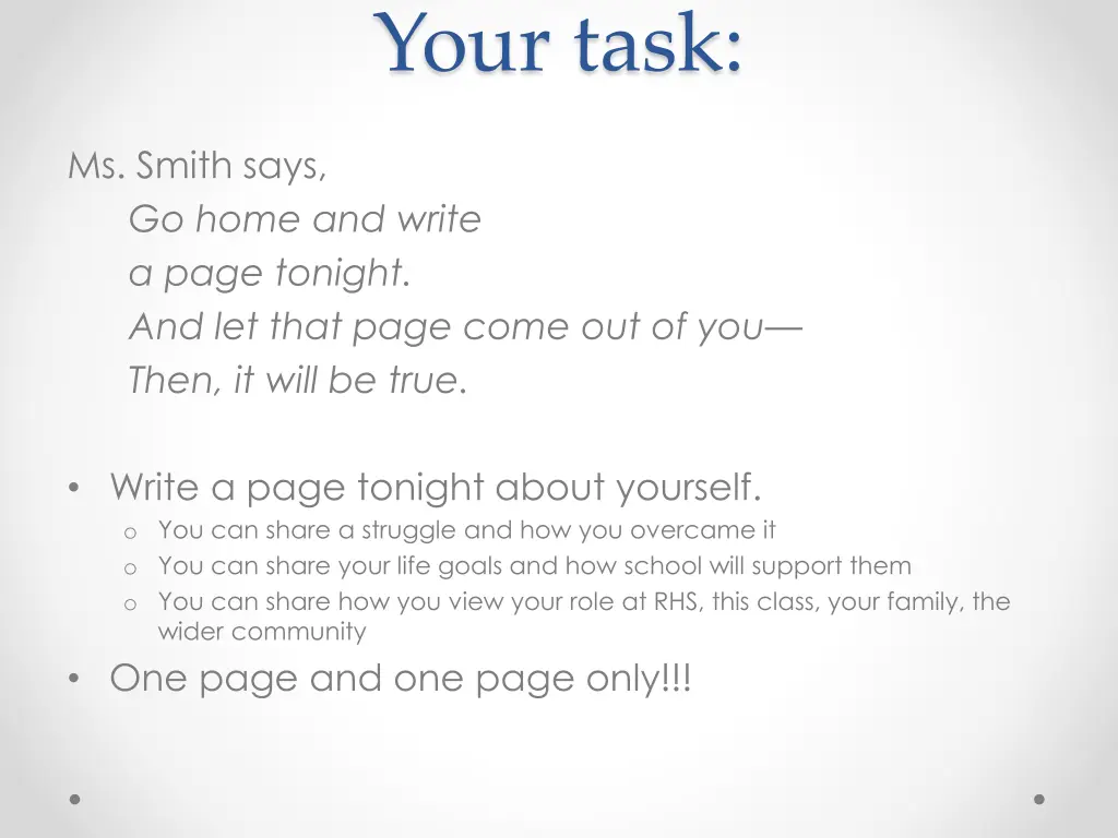 your task