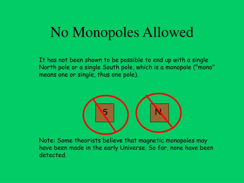 no monopoles allowed