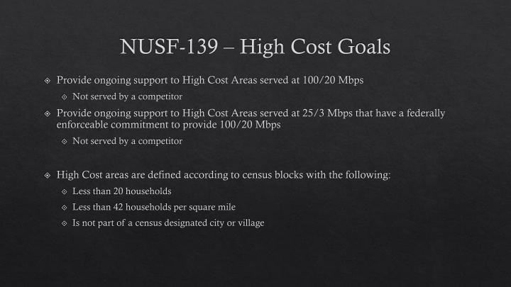 nusf 139 high cost goals