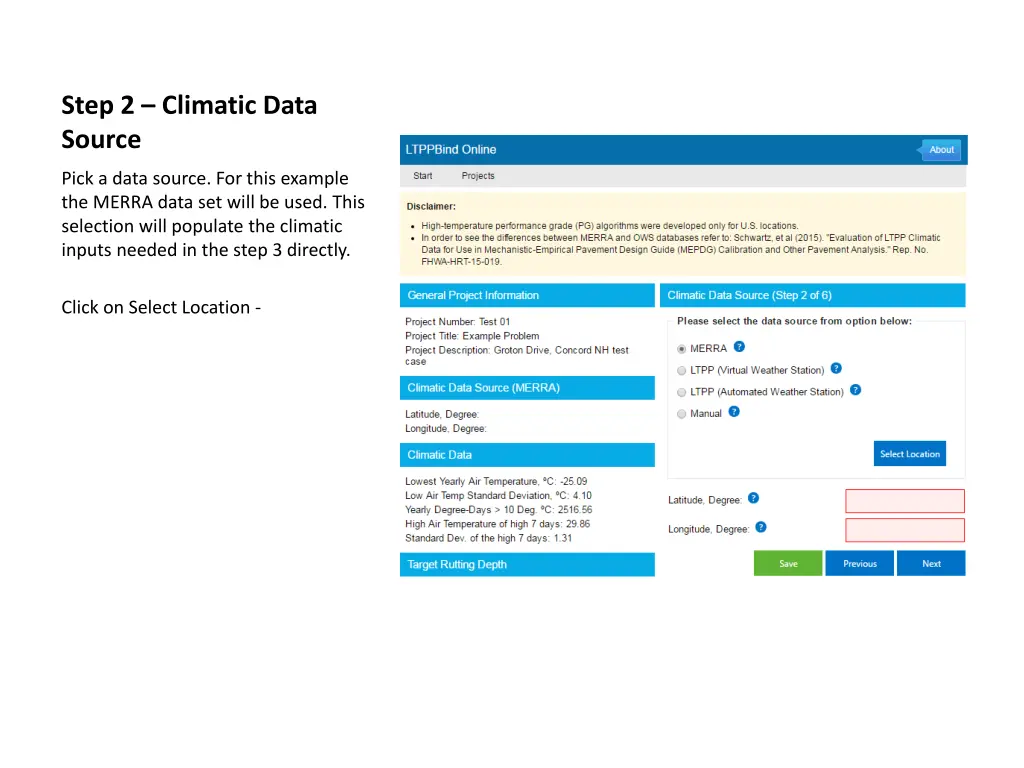 step 2 climatic data source