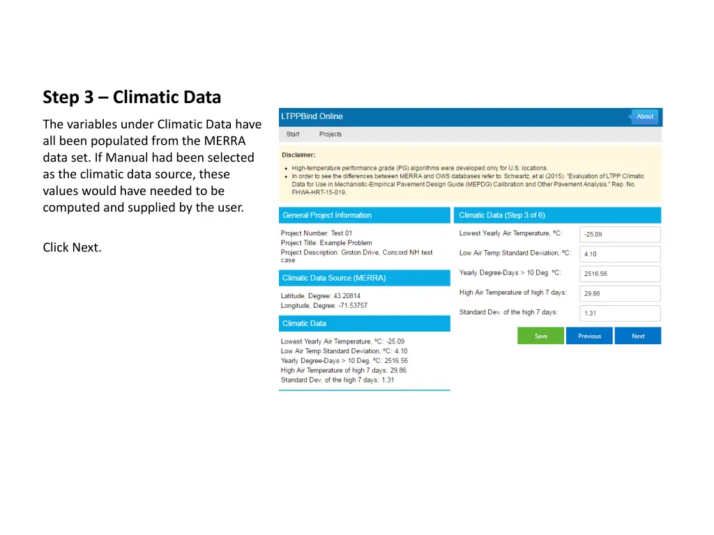 step 3 climatic data