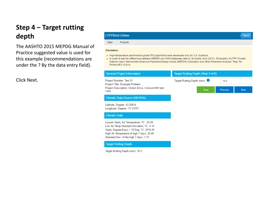 step 4 target rutting depth