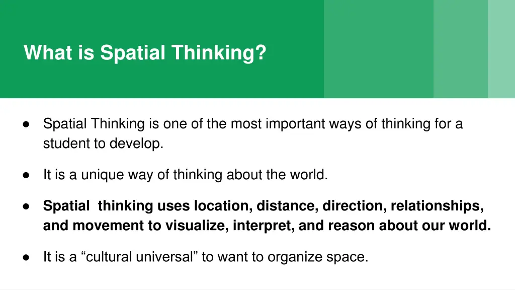 what is spatial thinking