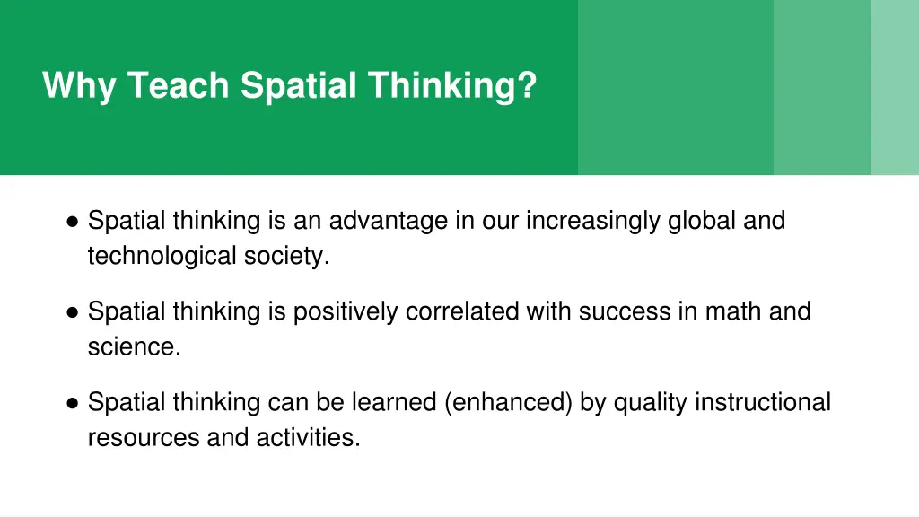why teach spatial thinking