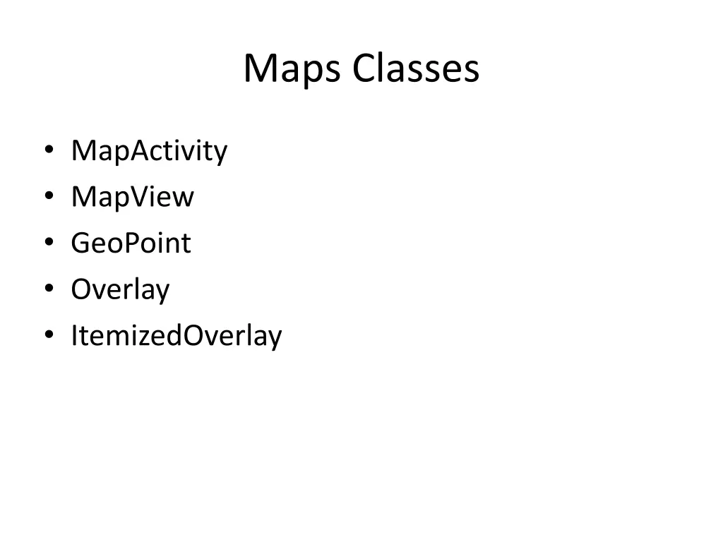 maps classes