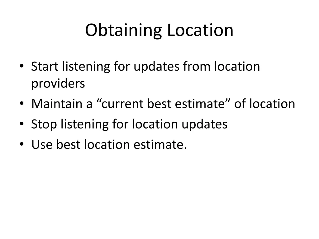obtaining location