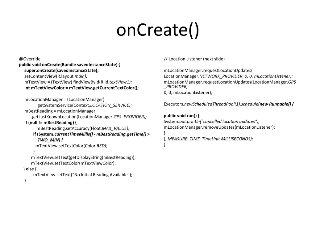 oncreate