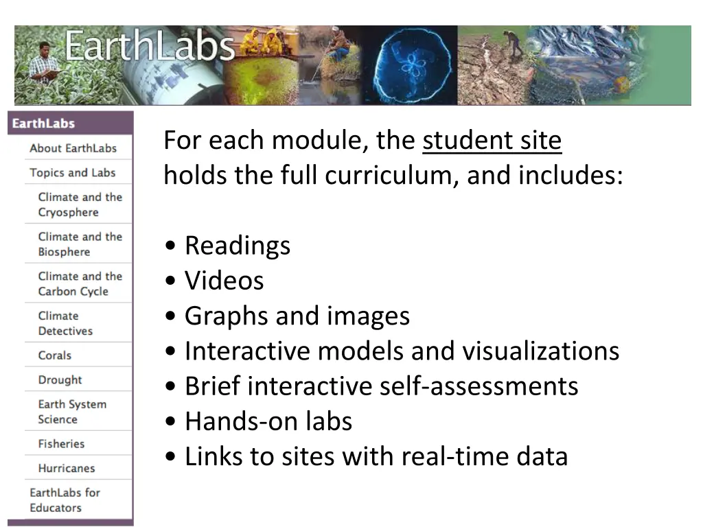 for each module the student site holds the full