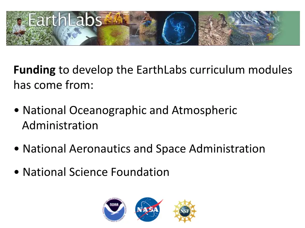 funding to develop the earthlabs curriculum