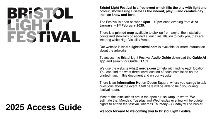 bristol light festival is a free event which