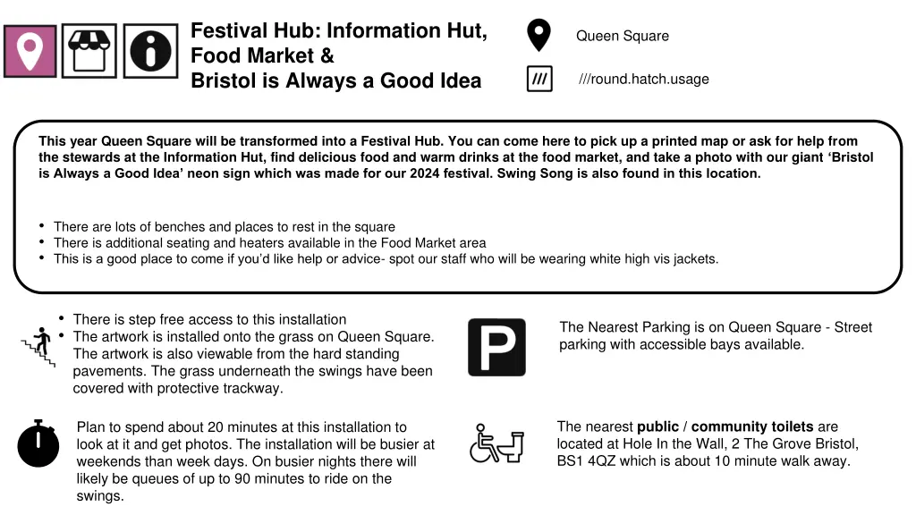 festival hub information hut food market bristol