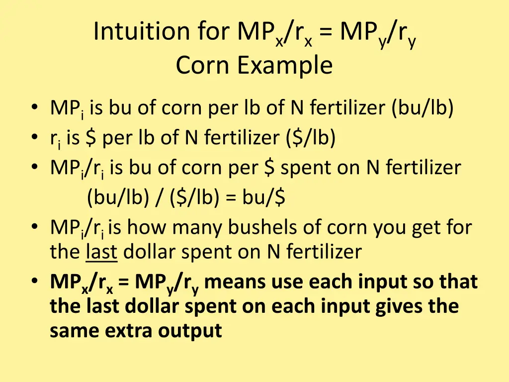 intuition for mp x r x mp y r y corn example