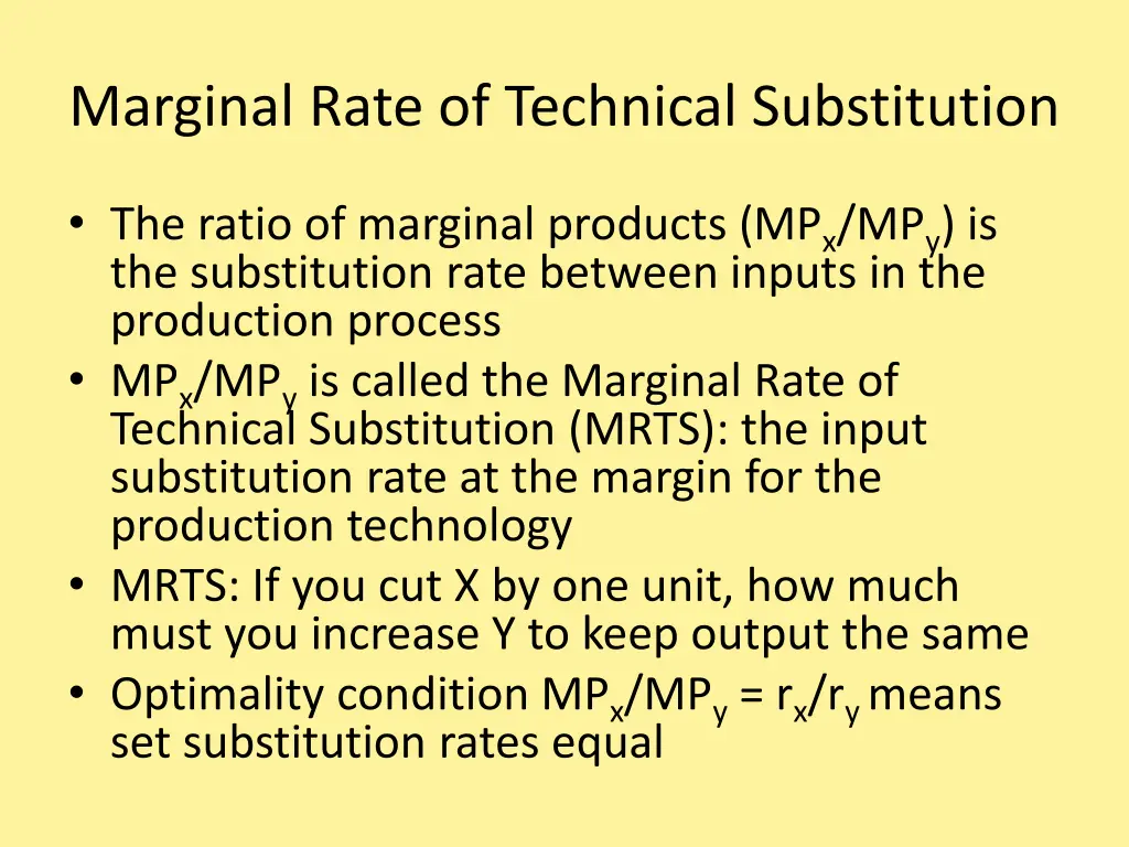 marginal rate of technical substitution