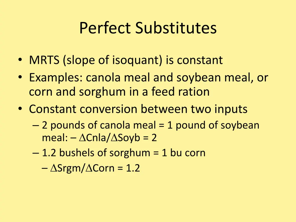 perfect substitutes